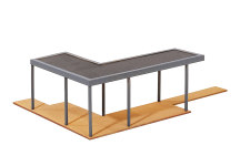 Kibri 38345 - H0 - Überdachte Terrasse - Polyplate Bausatz